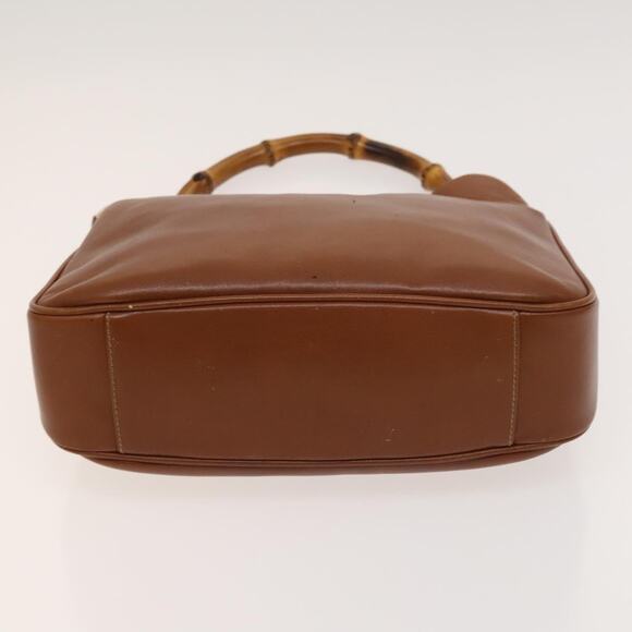 GUCCI Bamboo Hand Bag Leather Brown Gold 001 1705 001 1705 - Picture 9 of 16